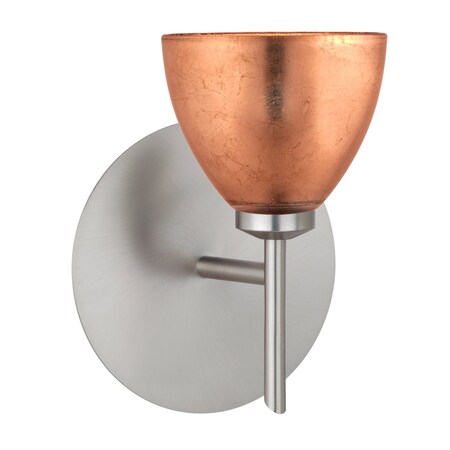 Besa Lighting Divi Mini Sconce, Copper Foil, Satin Nickel Finish, 1x40W Halogen 1SW-1758CF-SN